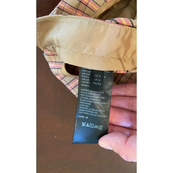 Anthropologie Essential Slim Pant Pink Tan Plaid Trouser Size 10 Career Work - Picture 12 of 14